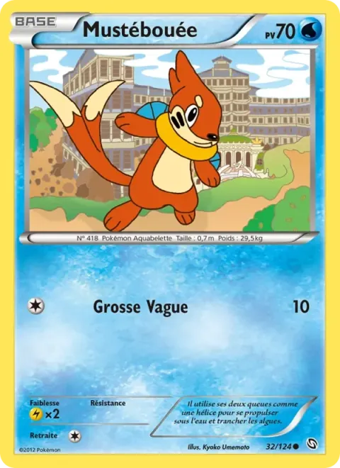 Carte Pokémon Mustébouée 032/124, extension Dragons Éxaltés