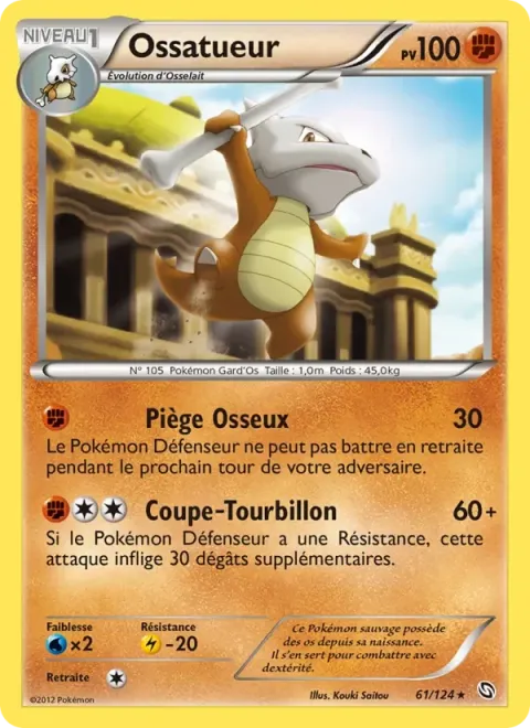 Carte Pokémon Ossatueur 061/124, extension Dragons Éxaltés