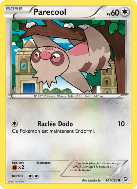 Carte Pokémon Parecool 101/124, extension Dragons Éxaltés