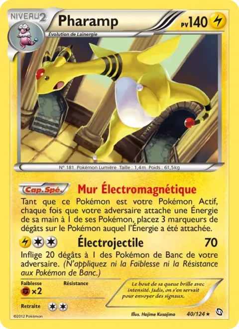 Carte Pokémon Pharamp 040/124, extension Dragons Éxaltés