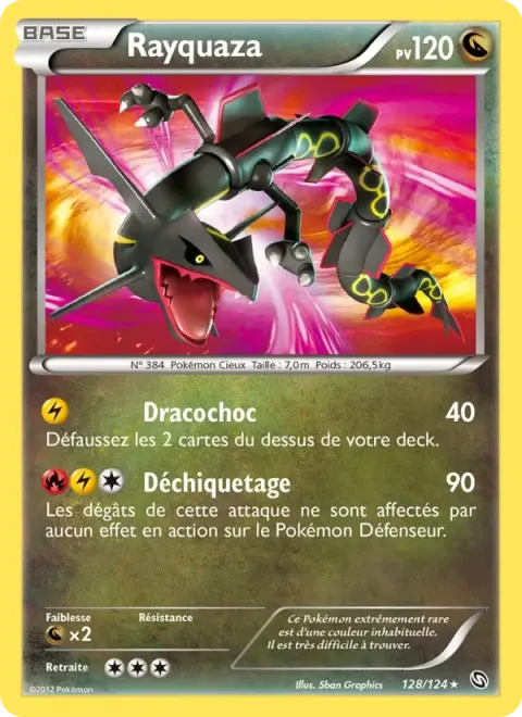 Carte Pokémon Rayquaza 128/124, extension Dragons Éxaltés