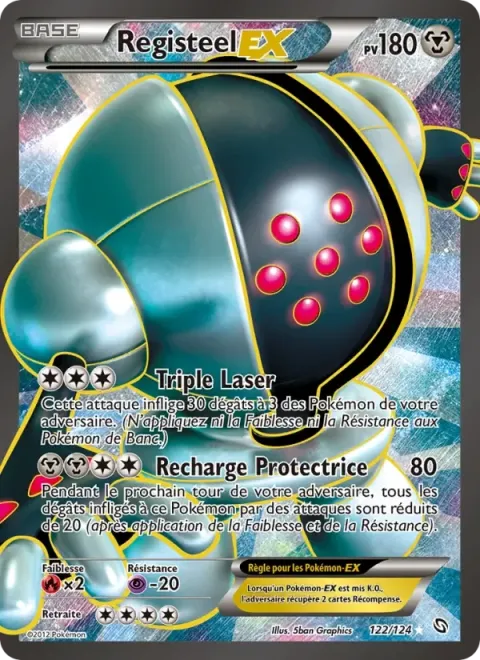 Carte Pokémon Registeel-EX 122/124, extension Dragons Éxaltés