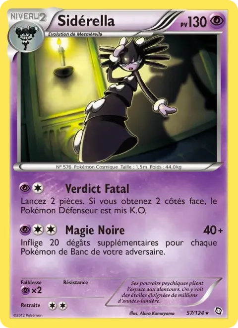 Carte Pokémon Sidérella 057/124, extension Dragons Éxaltés