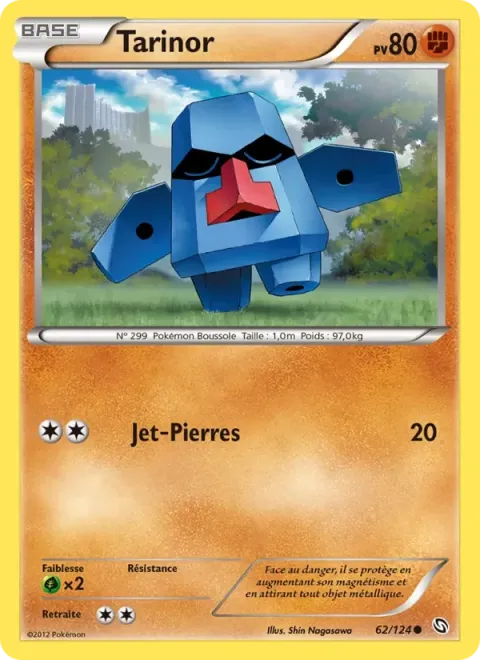 Carte Pokémon Tarinor 062/124, extension Dragons Éxaltés