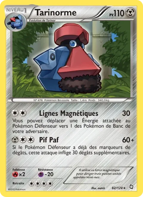 Carte Pokémon Tarinorme 082/124, extension Dragons Éxaltés