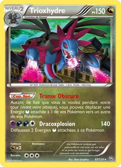 Carte Pokémon Trioxhydre 097/124, extension Dragons Éxaltés