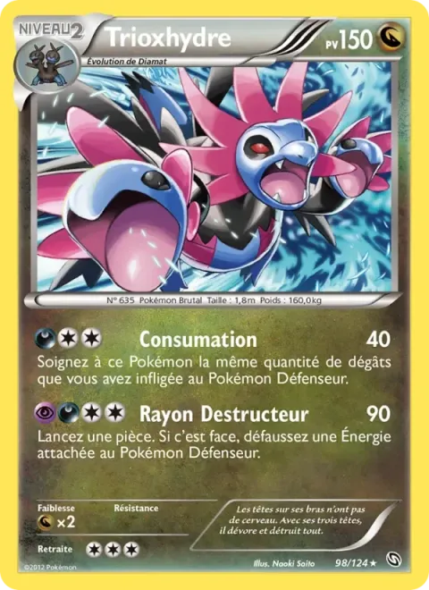 Carte Pokémon Trioxhydre 098/124, extension Dragons Éxaltés