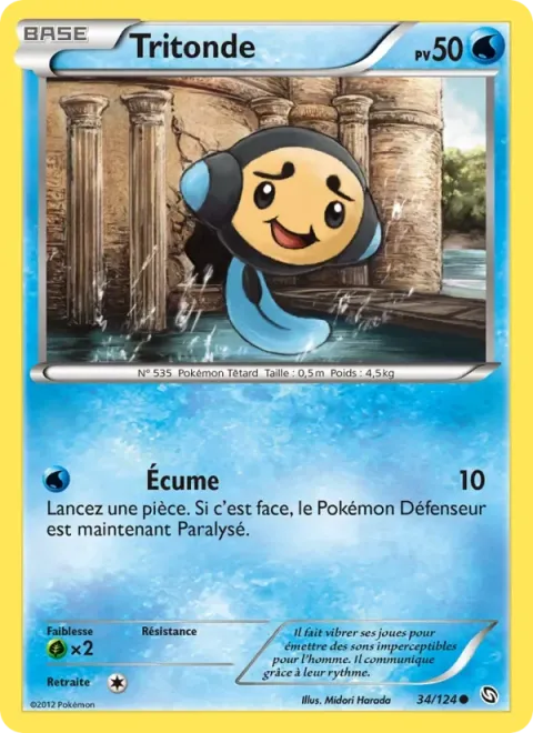 Carte Pokémon Tritonde 034/124, extension Dragons Éxaltés