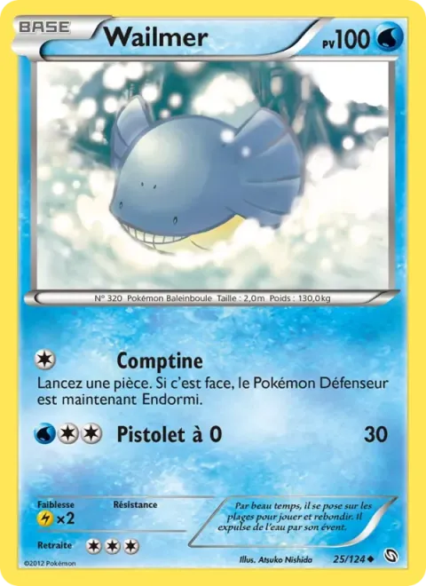 Carte Pokémon Wailmer 025/124, extension Dragons Éxaltés