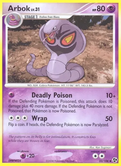 Carte Pokémon Arbok 033/106, extension Duels au Sommets