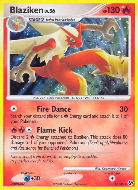 Carte Pokémon Braségali 001/106, extension Duels au Sommets