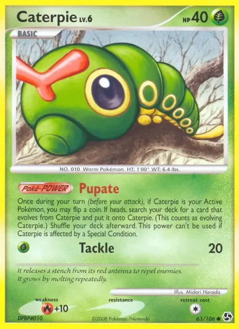 Carte Pokémon Chenipan 063/106, extension Duels au Sommets