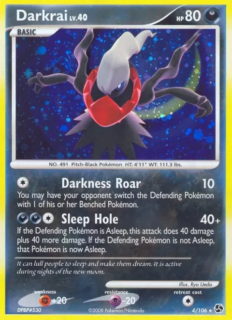 Carte Pokémon Darkrai 004/106, extension Duels au Sommets