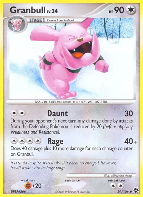 Carte Pokémon Granbull 039/106, extension Duels au Sommets