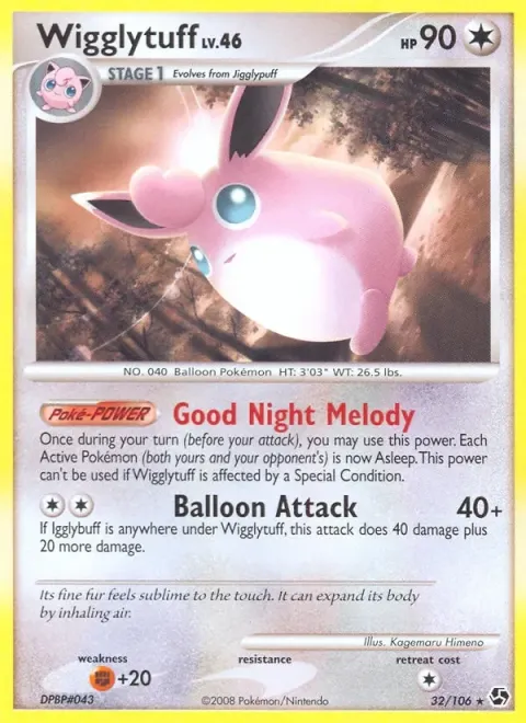 Carte Pokémon Grodoudou 032/106, extension Duels au Sommets