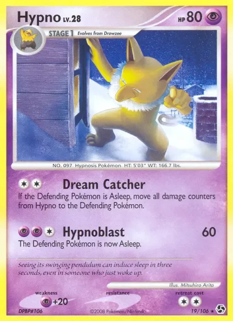 Carte Pokémon Hypnomade 019/106, extension Duels au Sommets