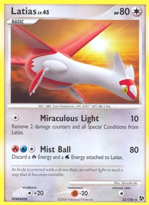 Carte Pokémon Latias 022/106, extension Duels au Sommets