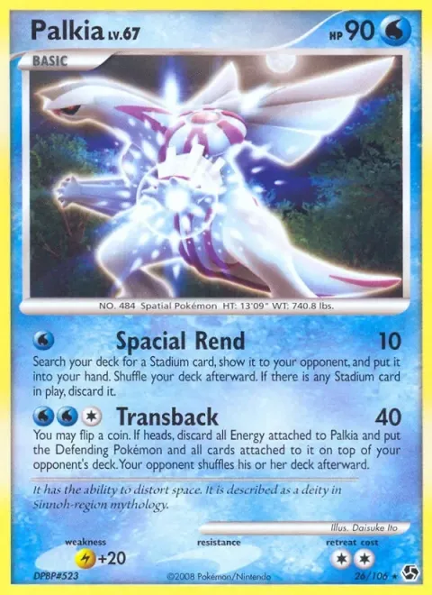 Carte Pokémon Palkia 026/106, extension Duels au Sommets