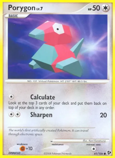 Carte Pokémon Porygon 081/106, extension Duels au Sommets