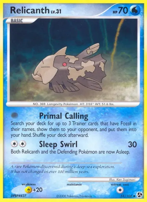 Carte Pokémon Relicanth 051/106, extension Duels au Sommets