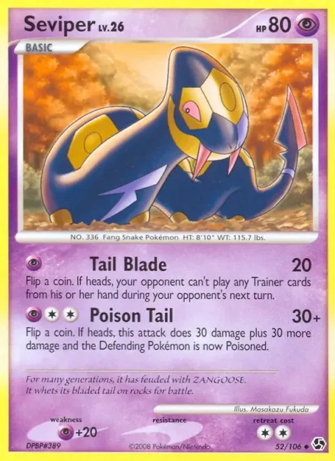 Carte Pokémon Séviper 052/106, extension Duels au Sommets
