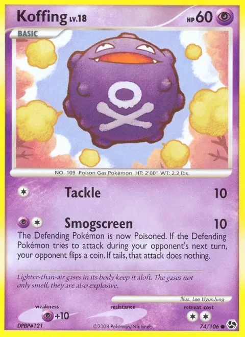 Carte Pokémon Smogo 074/106, extension Duels au Sommets