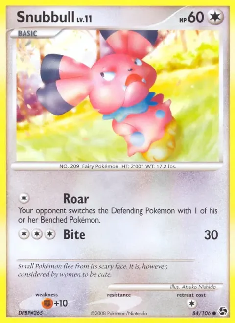 Carte Pokémon Snubbull 084/106, extension Duels au Sommets