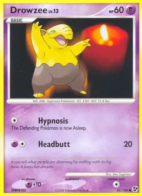 Carte Pokémon Soporifik 065/106, extension Duels au Sommets