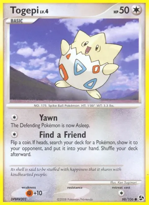 Carte Pokémon Togepi 088/106, extension Duels au Sommets