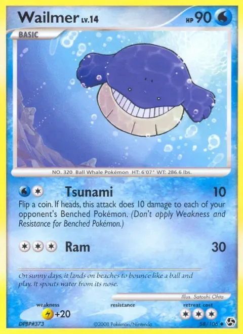 Carte Pokémon Wailmer 058/106, extension Duels au Sommets