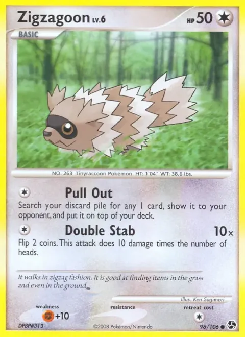 Carte Pokémon Zigzaton 096/106, extension Duels au Sommets