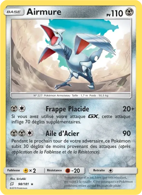 Carte Pokémon Airmure 098/181, extension Duo de Choc