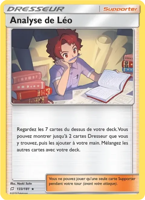 Carte Pokémon Analyse de Léo 133/181, extension Duo de Choc
