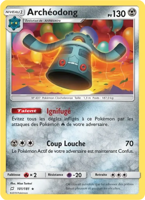 Carte Pokémon Archéodong 101/181, extension Duo de Choc