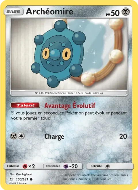 Carte Pokémon Archéomire 100/181, extension Duo de Choc