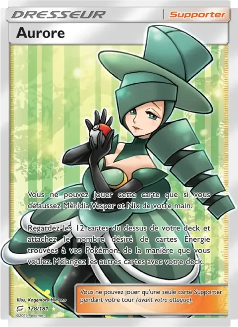 Carte Pokémon Aurore 178/181, extension Duo de Choc
