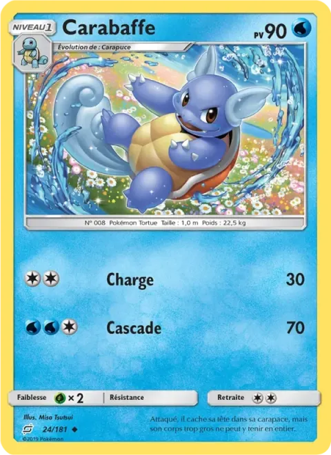 Carte Pokémon Carabaffe 024/181, extension Duo de Choc