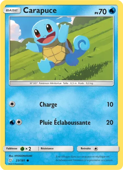 Carte Pokémon Carapuce 023/181, extension Duo de Choc