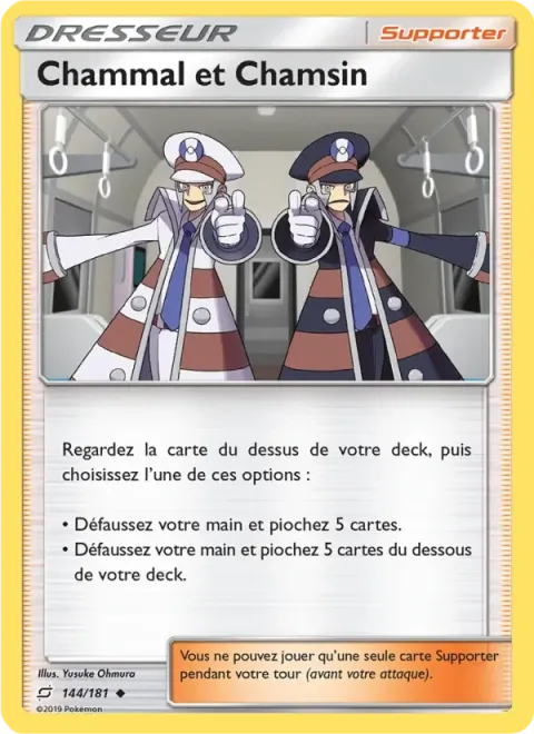 Carte Pokémon Chammal et Chamsin 144/181, extension Duo de Choc