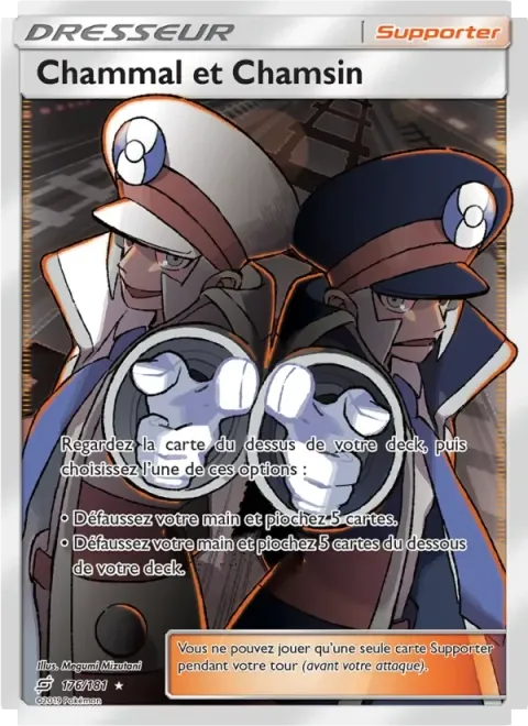 Carte Pokémon Chammal et Chamsin 176/181, extension Duo de Choc