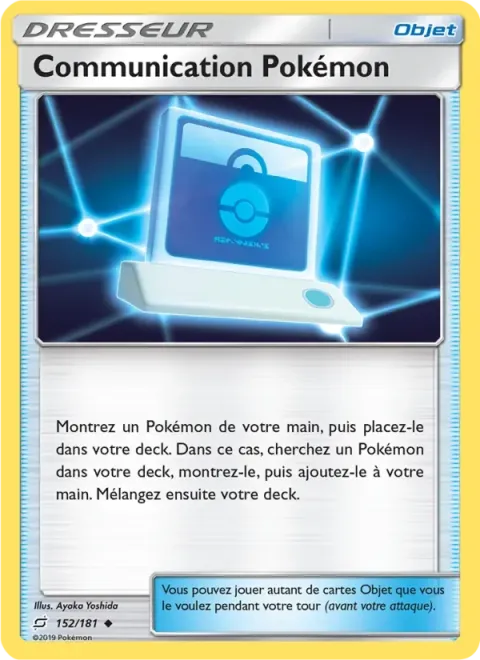 Carte Pokémon Communication Pokémon 152/181, extension Duo de Choc