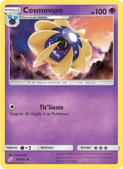 Carte Pokémon Cosmovum 070/181, extension Duo de Choc