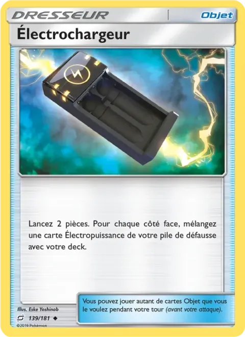 Carte Pokémon Électrochargeur 139/181, extension Duo de Choc