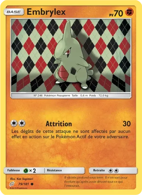 Carte Pokémon Embrylex 079/181, extension Duo de Choc
