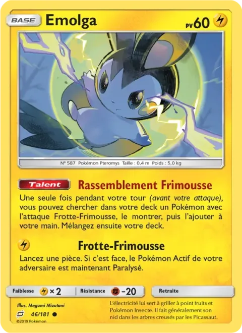 Carte Pokémon Emolga 046/181, extension Duo de Choc