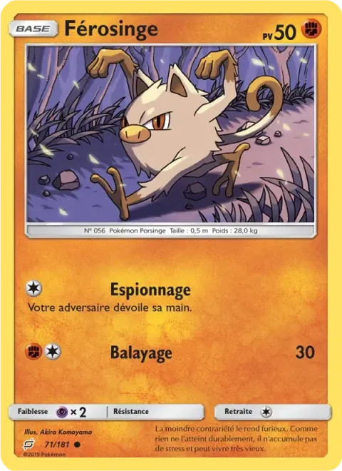 Carte Pokémon Férosinge 071/181, extension Duo de Choc