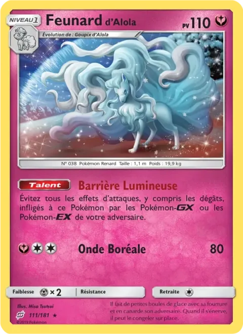 Carte Pokémon Feunard d’Alola 111/181, extension Duo de Choc