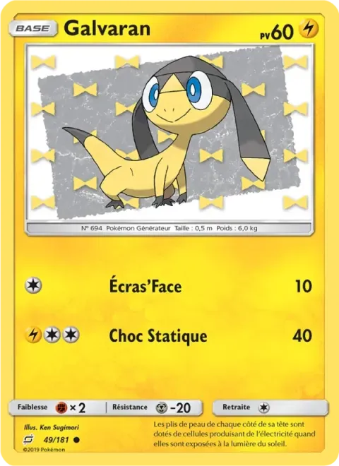 Carte Pokémon Galvaran 049/181, extension Duo de Choc