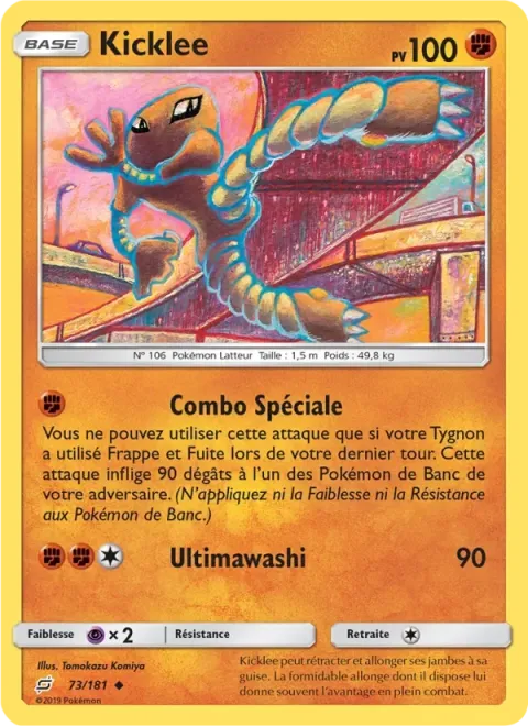 Carte Pokémon Kicklee 073/181, extension Duo de Choc