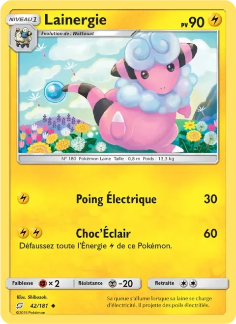 Carte Pokémon Lainergie 042/181, extension Duo de Choc